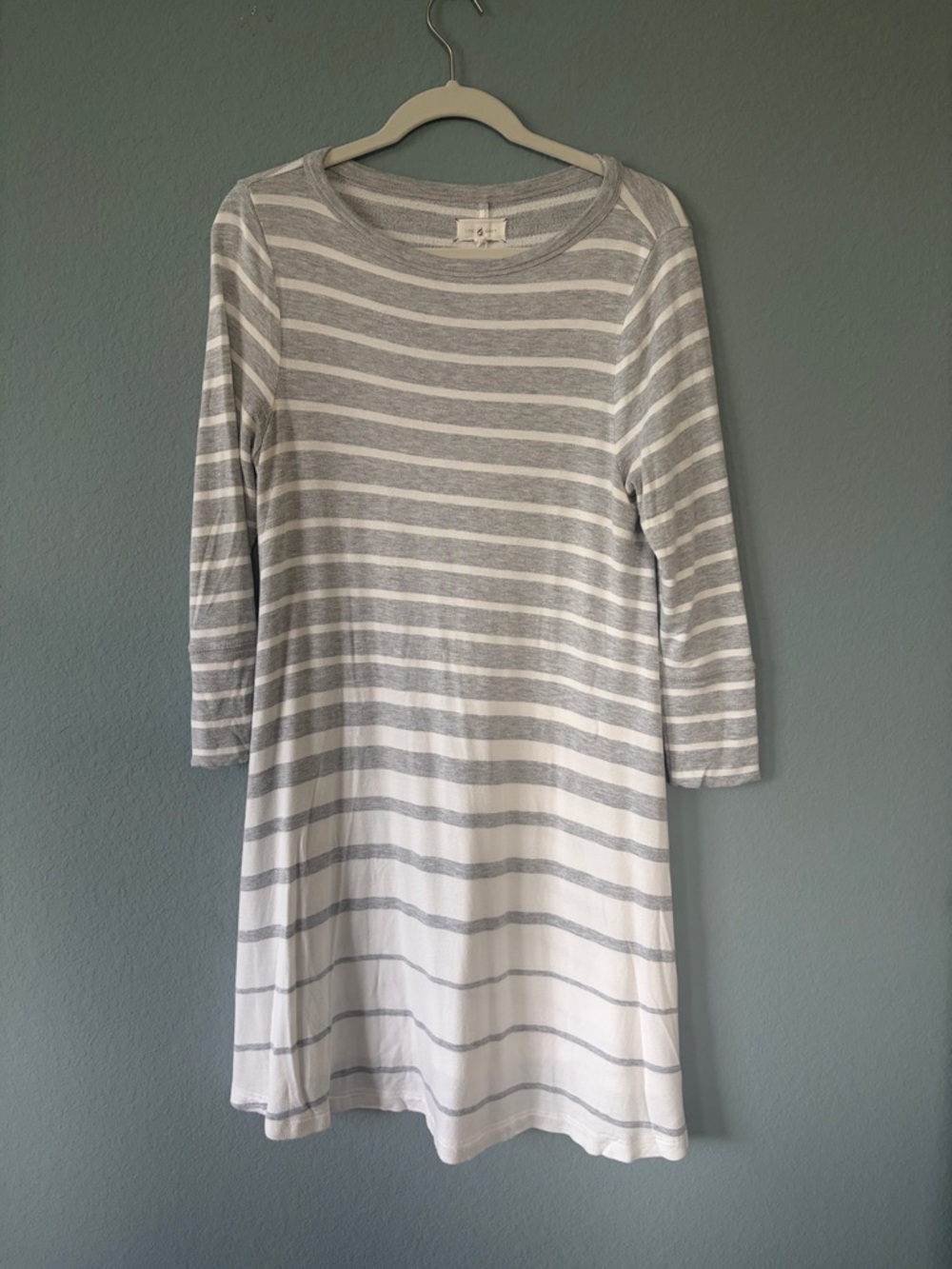 Lou & Grey Striped Gray and White Casual Women's Dress